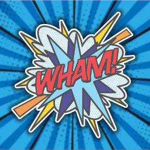 Adesivo WHAM Diversão Retro Quadrinhos Pop Art