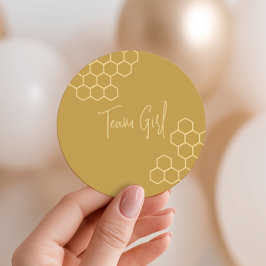 Adesivo What Will Baby Bee Honeycomb Team Girl