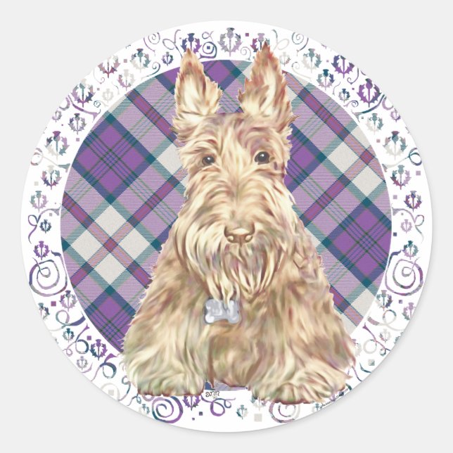 Adesivo Wheaten Scottie Tartan (Frente)
