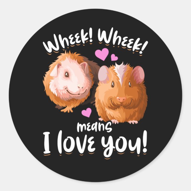 Adesivo Wheel I Love You Guiné Pig (Frente)