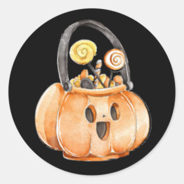 Adesivo Whimcolor Watercolor Pumpkin Candy Halloween