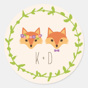 Adesivo Whimesland Foxes Woodland Casamento de marfim