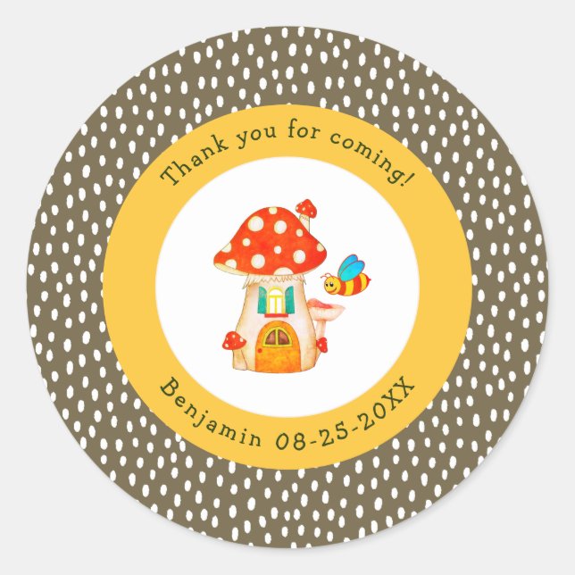 Adesivo Whimland Woodland Toadstool Gnome House Obrigado (Frente)