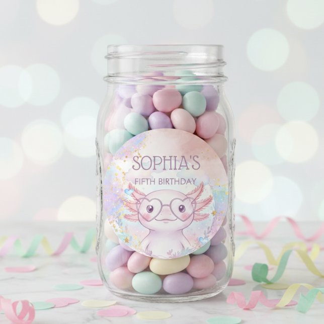 Adesivo Whimsical axolotl kids birthday (Criador carregado)