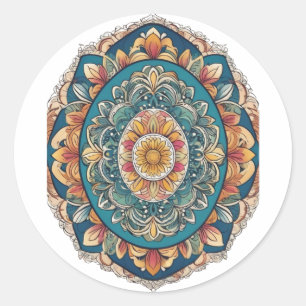 Adesivo Whimsical Bloom Mandala - Inspirado na Natureza