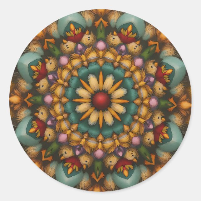 Adesivo Whimsical Bloom Mandala - Inspirado na Natureza (Frente)