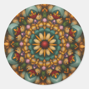 Adesivo Whimsical Bloom Mandala - Inspirado na Natureza