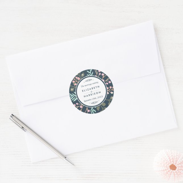 Adesivo Whimsical Botanical Berry Wedry Weding Obrigado (Envelope)