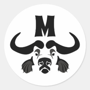 Adesivo Whimsical Cape Buffalo, em tinta preta