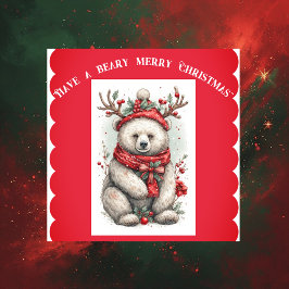 Adesivo Whimsical Christmas Bear Quote Playful Quirky Cute