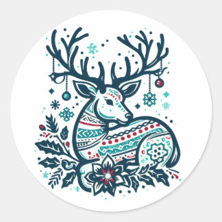 Adesivo Whimsical Christmas Deer Vector Clipart - Festive