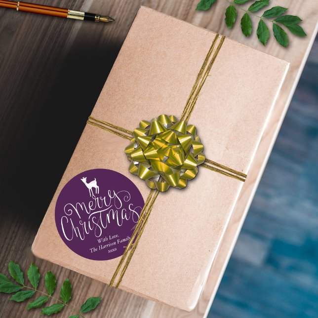 Adesivo Whimsical Deer Feliz Natal Escolha Sua Cor (Criador carregado)