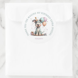 Adesivo Whimsical Dog Watercolor Birthday