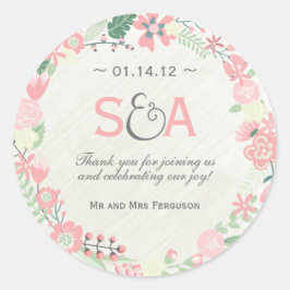 Adesivo Whimsical Floral Obrigado Favor