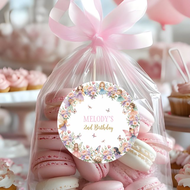 Adesivo Whimsical flower fairy garden 2nd birthday  (Criador carregado)
