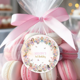 Adesivo Whimsical flower fairy garden 3rd birthday 