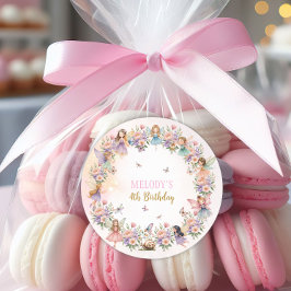Adesivo Whimsical flower fairy garden 4th birthday