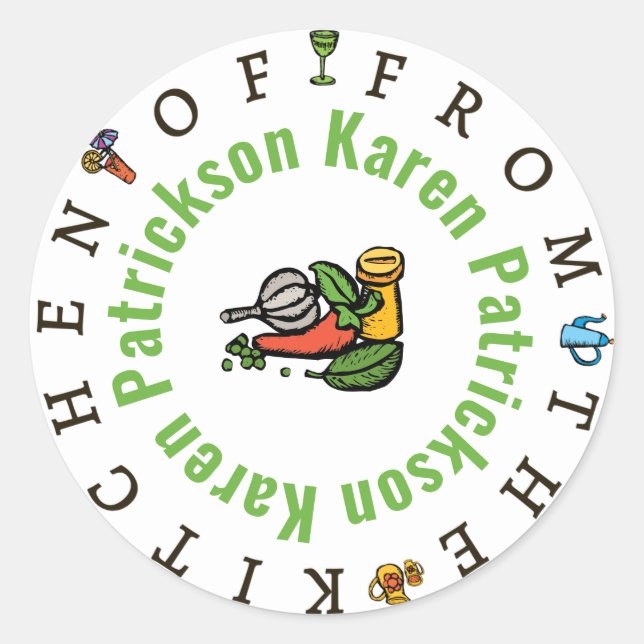 Adesivo Whimsical "From The Kitchen Of" Sticker Template (Frente)
