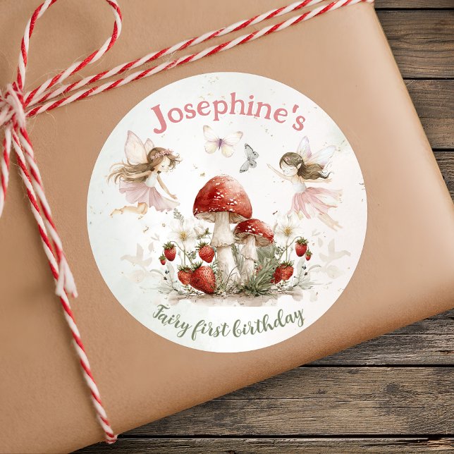 Adesivo whimsical garden fairy first birthday girl (Criador carregado)