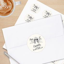 Adesivo Whimsical Hand Drawn Cheers to 50 Years Birthday