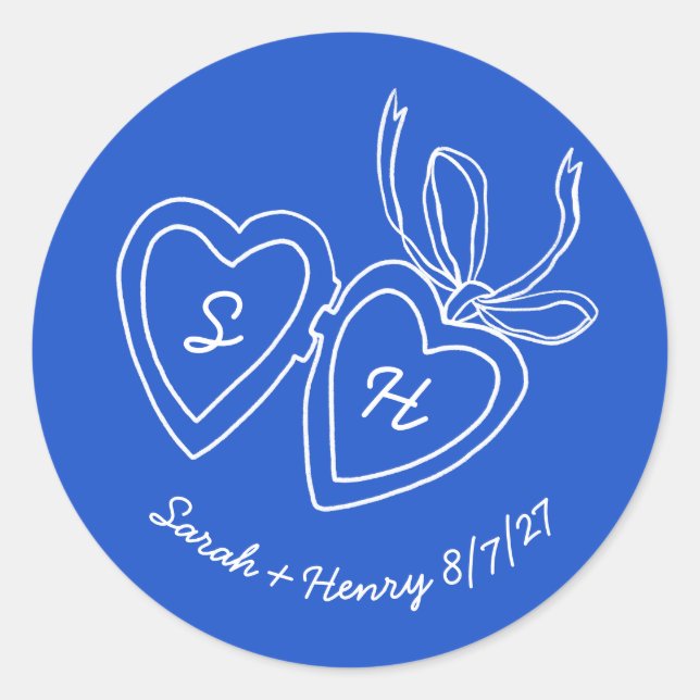 Adesivo Whimsical Heart Locket Doodle Sketch Modern CUSTOM (Frente)