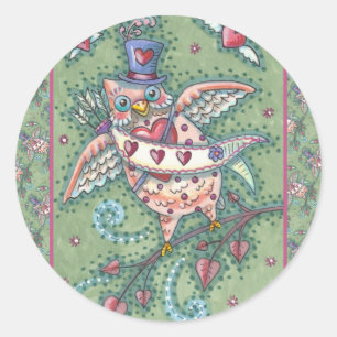 ADESIVO WHIMSICAL HOOOTS N' COARDAS CUPID OWL NAMORADOS