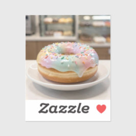 Adesivo Whimsical Pastel Glass Glaze Donut Glossy  