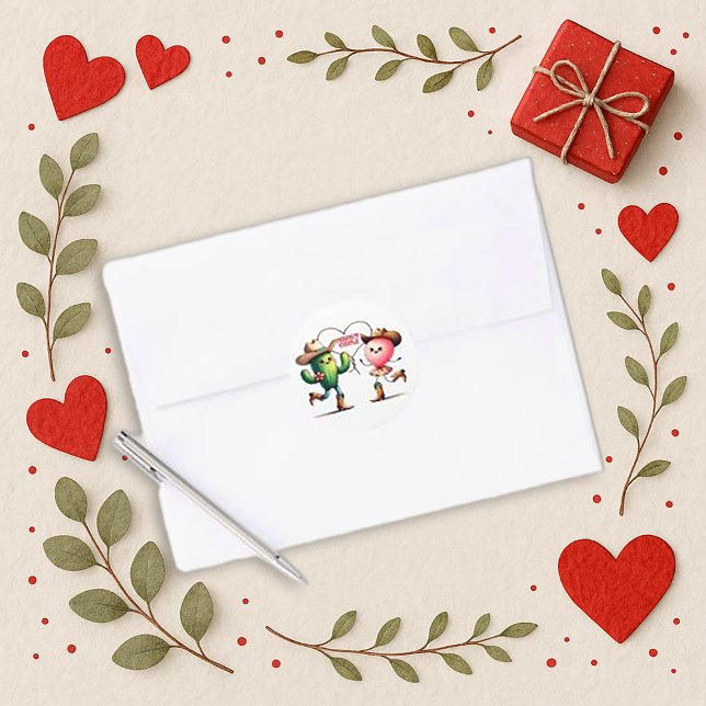 Adesivo Whimsical Pink Kawaii Cactus and Balloon Design (Criador carregado)