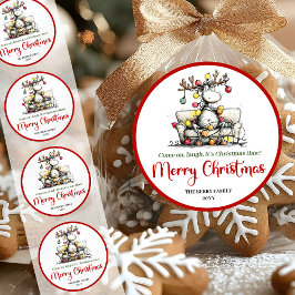 Adesivo Whimsical reindeer sticker quirky holiday design