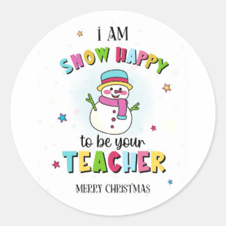 Adesivo Whimsical Snowman Teacher Holiday Tags