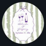 Adesivo Whimsical Stripes Handwritten Painted Wedding<br><div class="desc">A whimsical hand drawn illustration wedding design suite in green and purple. This contemporary modern wedding design is ideal for all seasons especially Spring and Summer. A contemporary, fun and whimsical wedding hand drawn and hand written look design perfect for destination weddings. A retro green and purple hand illustrated and...</div>
