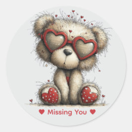 Adesivo Whimsical Watercolor Love Bear