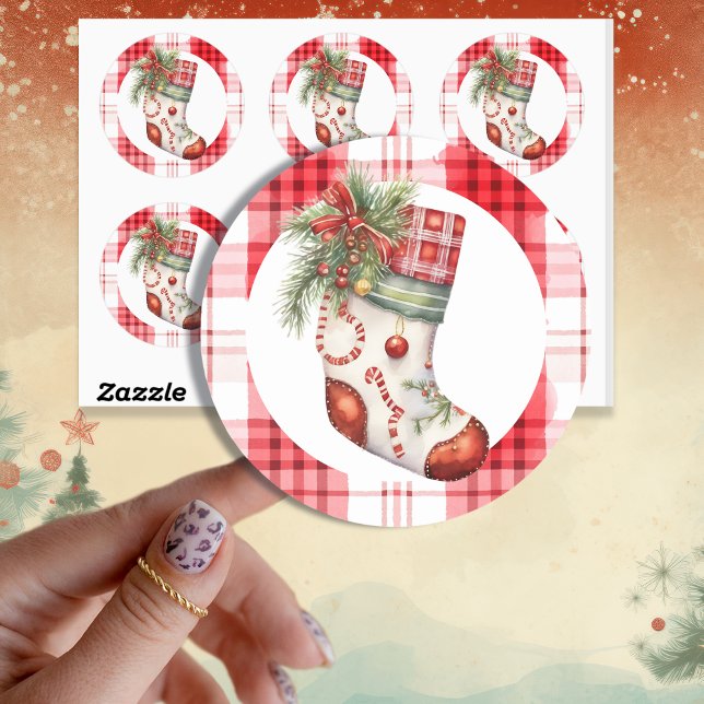 Adesivo Whimsical Watercolor - Stocks de Natal (Criador carregado)