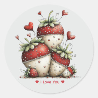 Adesivo Whimsical Watercolor Strawberries Sticker