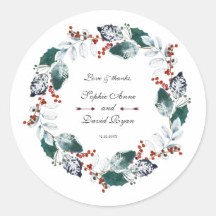 Adesivo Whimsical Winter Santa Berries Wreath