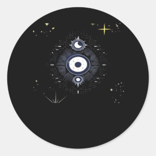 Adesivo Whimsigoth Night Sky Sun Moon Witchy Clássica Vint