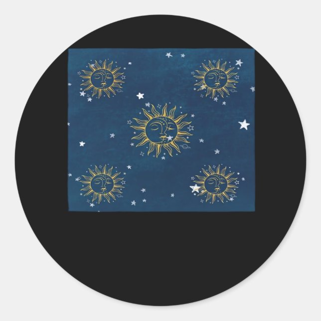 Adesivo Whimsigoth Night Sky Sun Moon Witchy Classig (Frente)