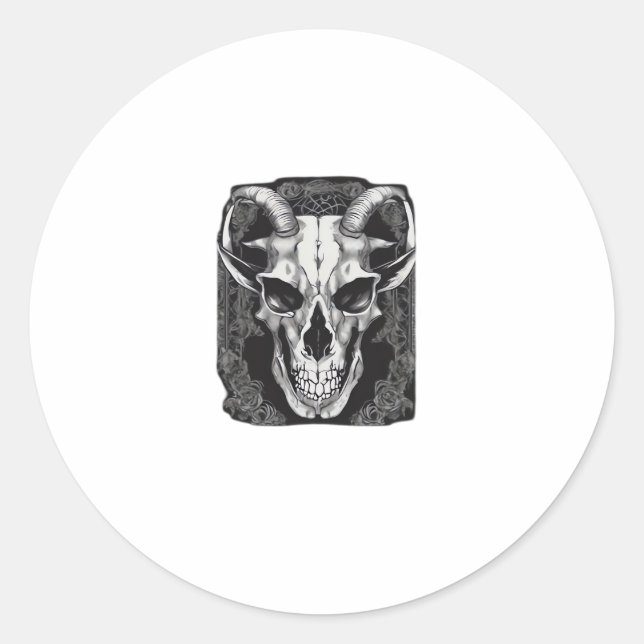 Adesivo Whimsigoth Skull Gótica Design Clássica (Frente)