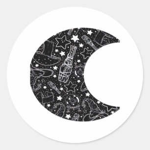 Adesivo Whimsigoth Witch Moon Wicca Kawaii Gótico Tattoo A