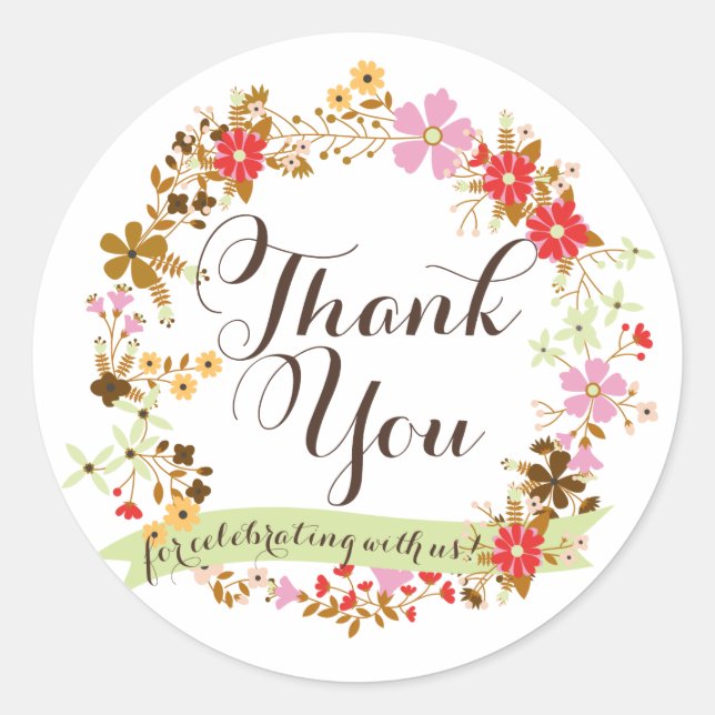 Adesivo Whimsso Autumn Floral Wreath Obrigado Sticker (Frente)
