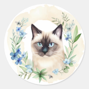 Adesivo Whimsso Siamese Cat & Botanicals