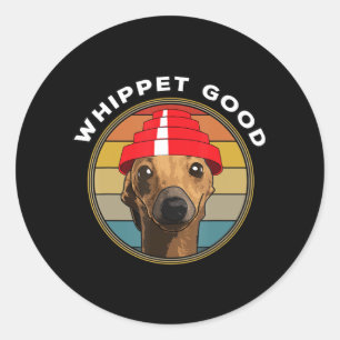 Adesivo Whippet Good Funny 80s Music Dog Design