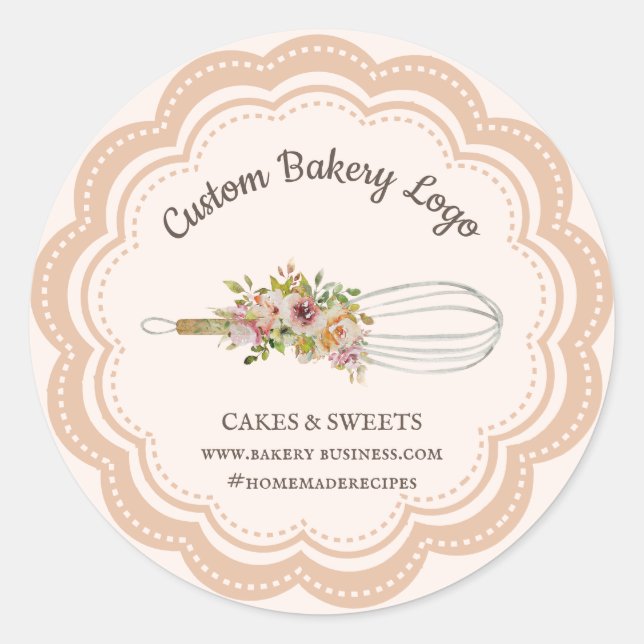 Adesivo Whisk Flower Boutique Bakery (Frente)