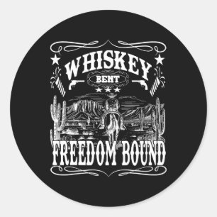 Adesivo Whiskey americano torceu a liberdade