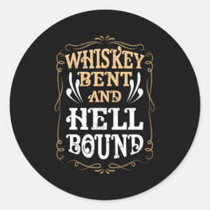 Adesivo Whiskey Bent And Hellbound Country Biker Bourbon