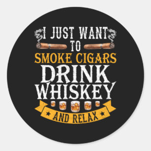 Adesivo Whiskey Bourbon Álcool Scotch Drinker Smoker Cigar