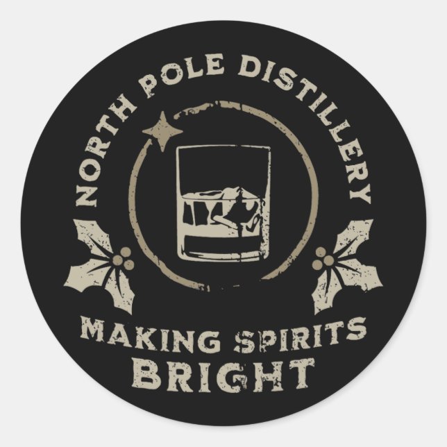 Adesivo Whiskey Bourbon Making Spirits Bright Funny Christ (Frente)