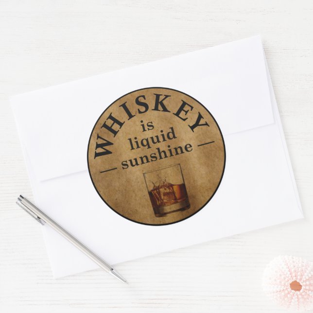 Adesivo Whiskey cita álcoois engraçados dizendo vintage (Envelope)