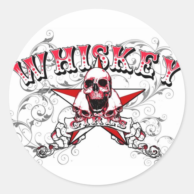 Adesivo Whiskey Girls Skulls Sticker (Frente)