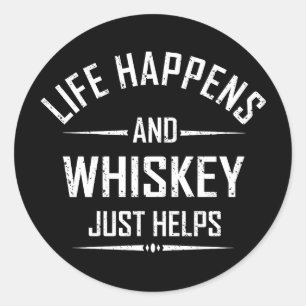 Adesivo Whiskey helps funny quotes drink alcohol sayings